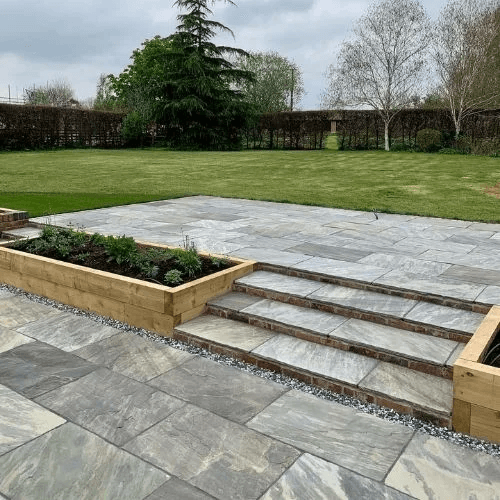 Sagar Black Tumbled Sandstone Paving