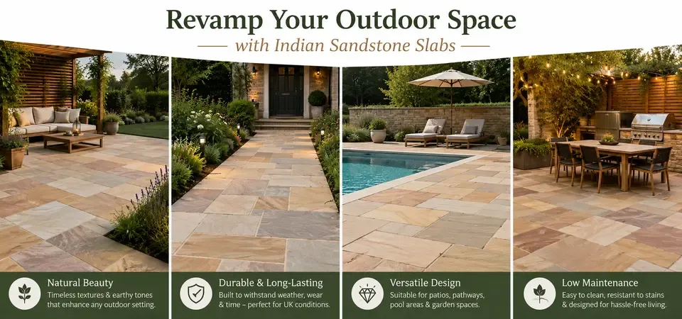 Revamp Your Outdoor Space with Indian Sandstone Slabs