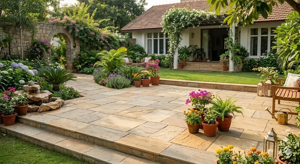 Revamp Your Outdoor Space with Indian Sandstone Slabs