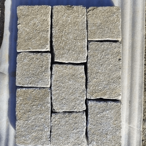 Yellow Limestone Cobblestone Paving